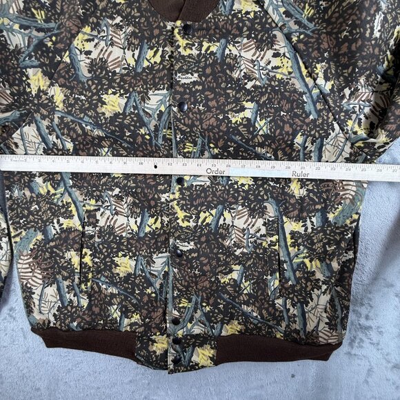 Vintage Bushlan Jacket Mens Extra Large Brown Camo Corduroy Bomber Hunting Snap - Picture 6 of 16